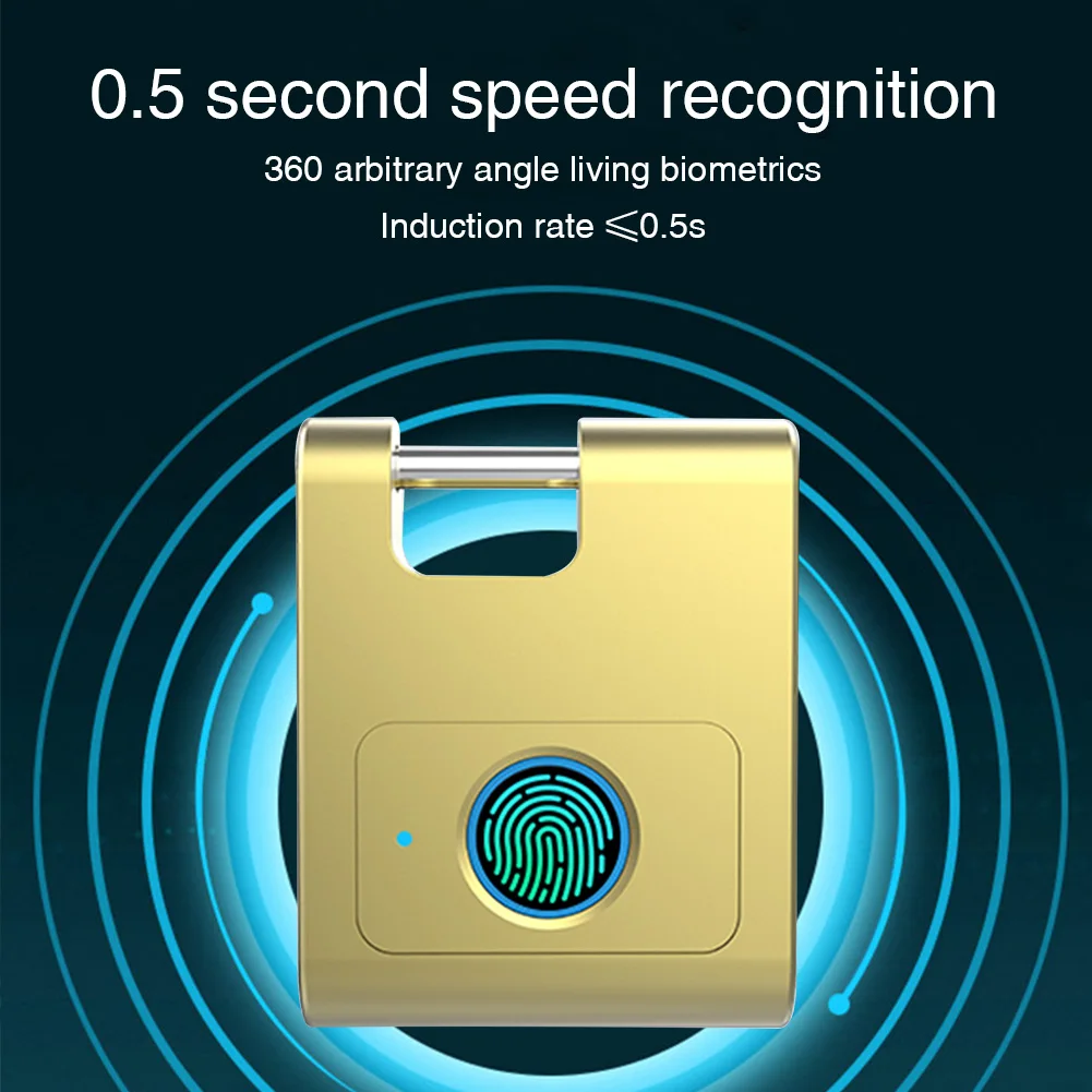 Fingerprint Lock Home Smart Keyless Bluetooth Anti-theft USB Rechargeable Security 360 Degrees Door Zinc Alloy Padlock Cabinet
Fingerprint Lock Home Smart Keyless Bluetooth Anti-theft USB Rechargeable Security 360 Degrees Door Zinc Alloy Padlock Cabinet
