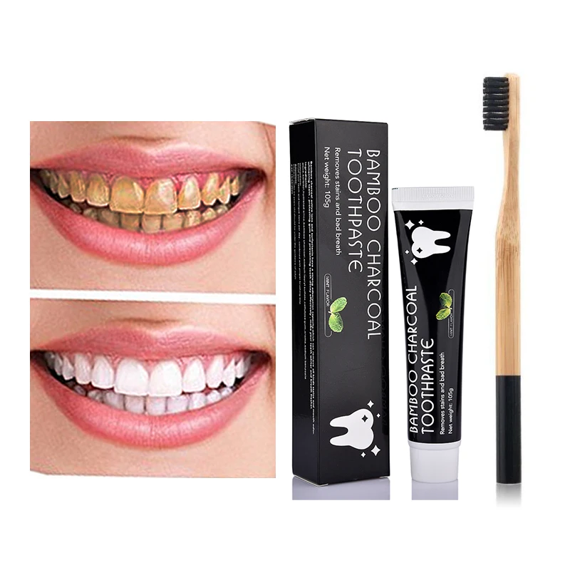 Teeth Whitening Bamboo Activated Charcoal Oral Hygiene Dental Toothpaste Intensive Stain Removal Tooth Care | Красота и здоровье