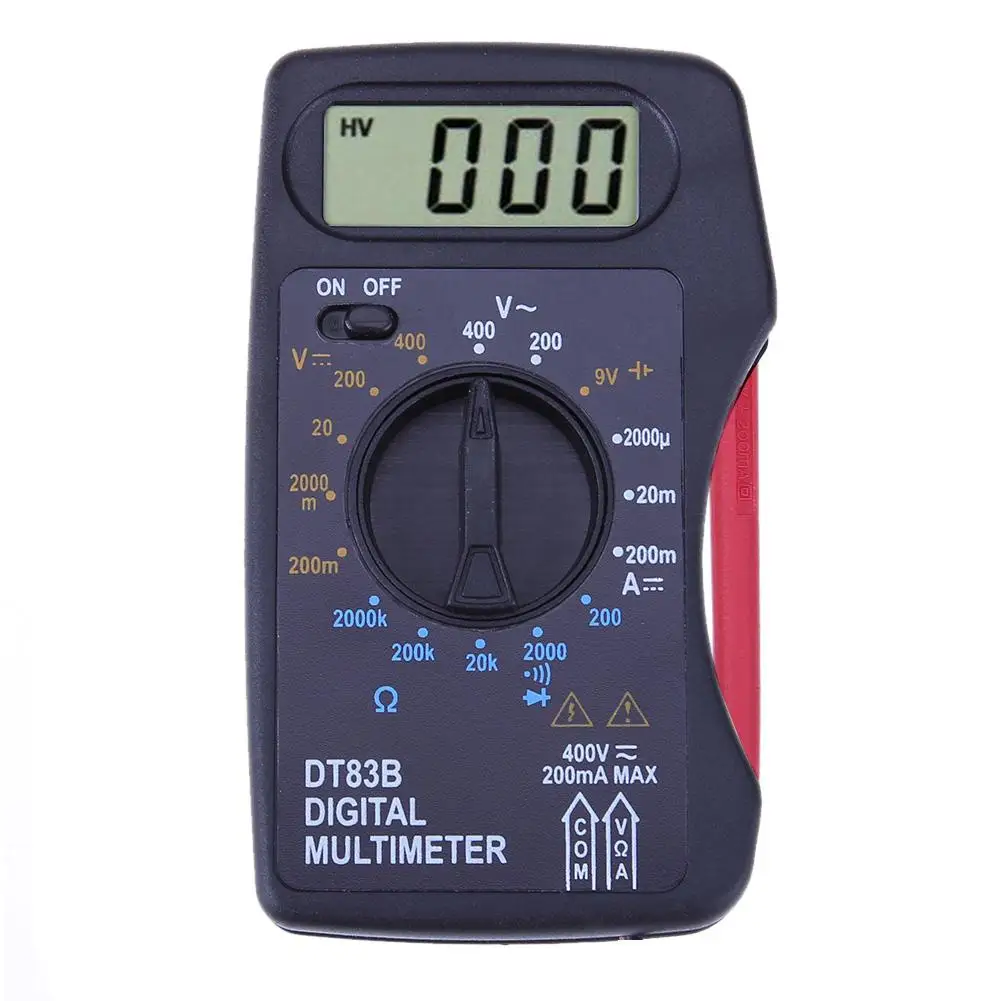 DT83B Mini Pocket Digital Multimeter Ammeter Voltmeter DC/AC Resistor Ohm Voltage Multi Meter Tester Electrical Instruments
DT83B Mini Pocket Digital Multimeter Ammeter Voltmeter DC/AC Resistor Ohm Voltage Multi Meter Tester Electrical Instruments