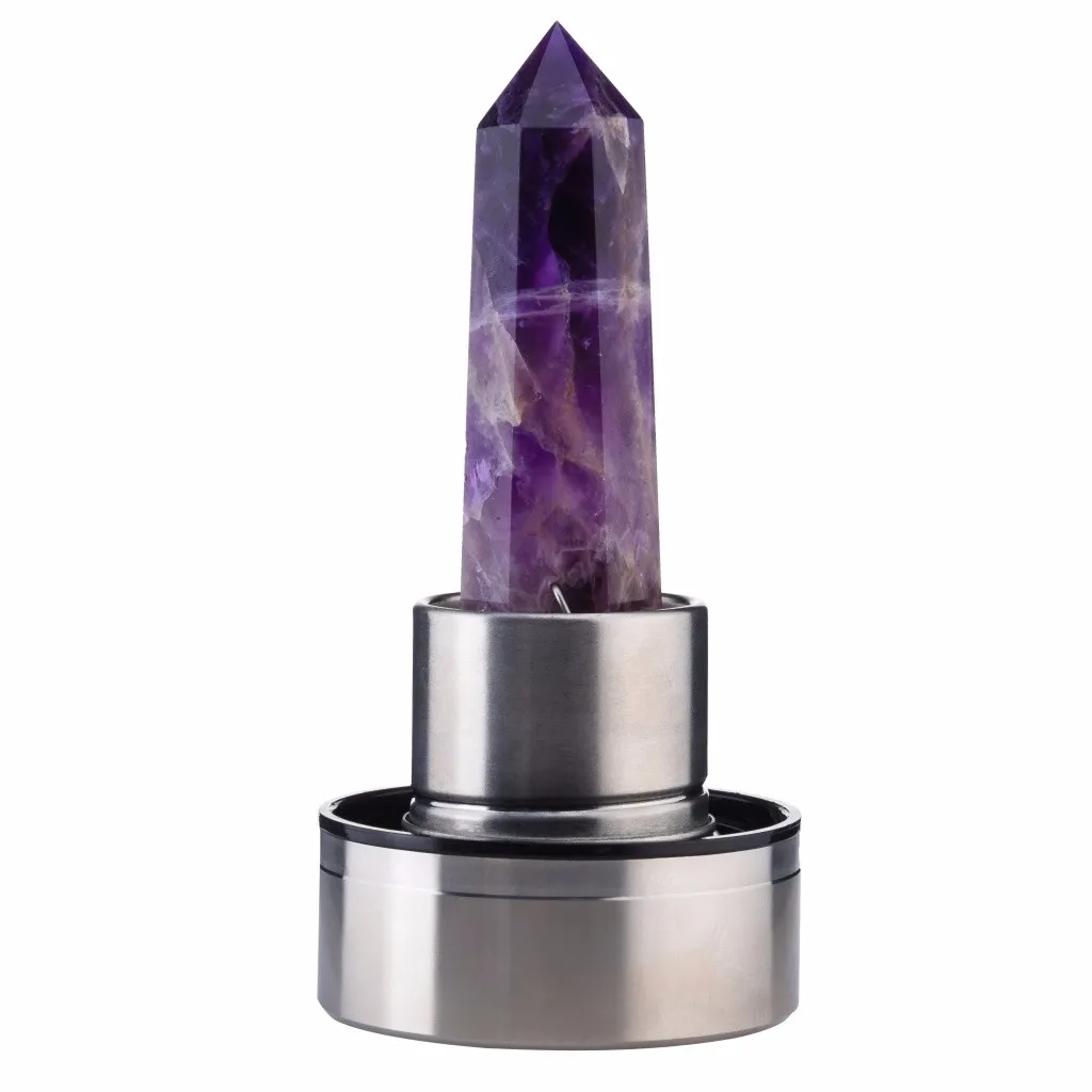 Флакон для воды стеклянный натуральный кристалл ТОЧКА исцеления Obelisk Wand Elixir Quartz