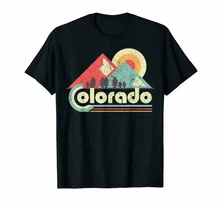 Black Colorado State Shirt Retro Vintage Distressed Flag Us Men'S Trend 2019 Stylish Custom Tee Shirt(China)