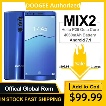 

DOOGEE Mix 2 6GB RAM 64GB ROM Helio P25 Octa Core 5.99'' FHD+ Smartphone Quad Camera 16.0+13.0MP 8.0+8.0MP Android 7.1 4060mAh