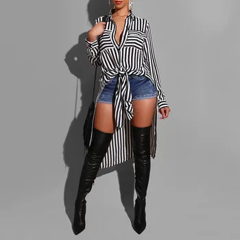 Long Sleeve Women Striped Blouse Shirt Lapel Button Office Ladies Casual Loose Plus Size Tops 2020 Chic Asymmetric Long Blouses
Long Sleeve Women Striped Blouse Shirt Lapel Button Office Ladies Casual Loose Plus Size Tops 2020 Chic Asymmetric Long Blouses