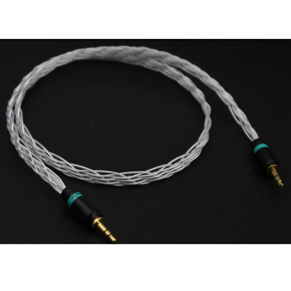 Фото A2 3 5 мм Aux аудио кабель чистого серебра для наушников автомобиля дома