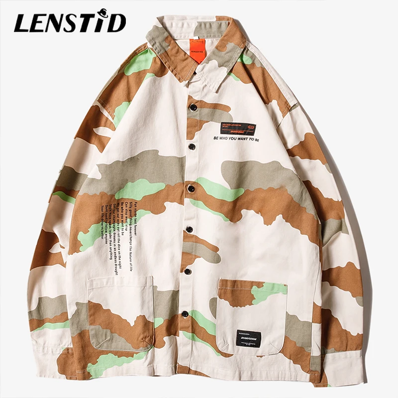 LENSTID 2019 Men Harajuku Desert Camouflage Loose Shirt Hip Hop Streetwear Long Sleeve Pockets Shirts Autumn Casual Cotton Tops
LENSTID 2019 Men Harajuku Desert Camouflage Loose Shirt Hip Hop Streetwear Long Sleeve Pockets Shirts Autumn Casual Cotton Tops