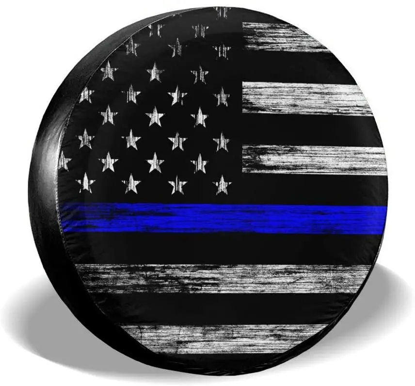 Per Gull Tire Cover Blue Line US Flag Waterproof Dust-Proof Universal Spare Wheel Tire Covers Fit for Trailer, RV, SUV
Per Gull Tire Cover Blue Line US Flag Waterproof Dust-Proof Universal Spare Wheel Tire Covers Fit for Trailer, RV, SUV