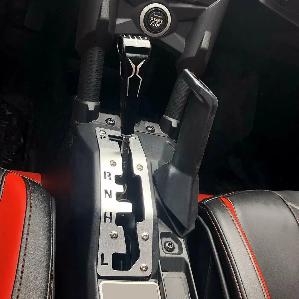 ATV UTV Aluminum Racing Shift Gate Gear trim piece for Can-Am Maverick X3  MAX TURBO R XDS 2017-2021