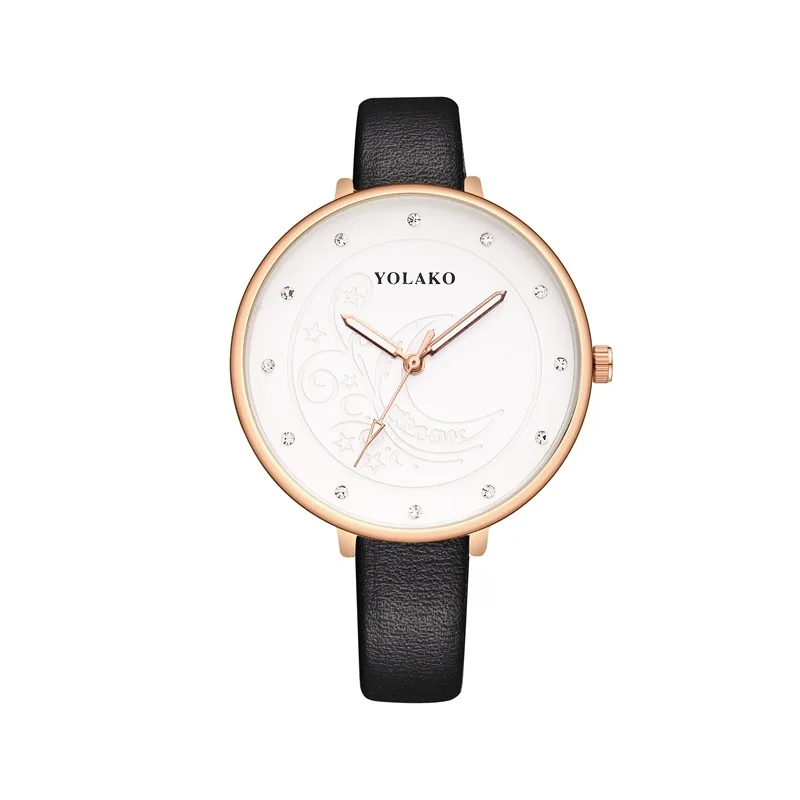Rose Gold Shell Rhinestone Varved Texture Surface Fine Leather Belt WOMEN'S Watch Fine Watch Strap Large Dial Student Watch Curr
Rose Gold Shell Rhinestone Varved Texture Surface Fine Leather Belt WOMEN'S Watch Fine Watch Strap Large Dial Student Watch Curr