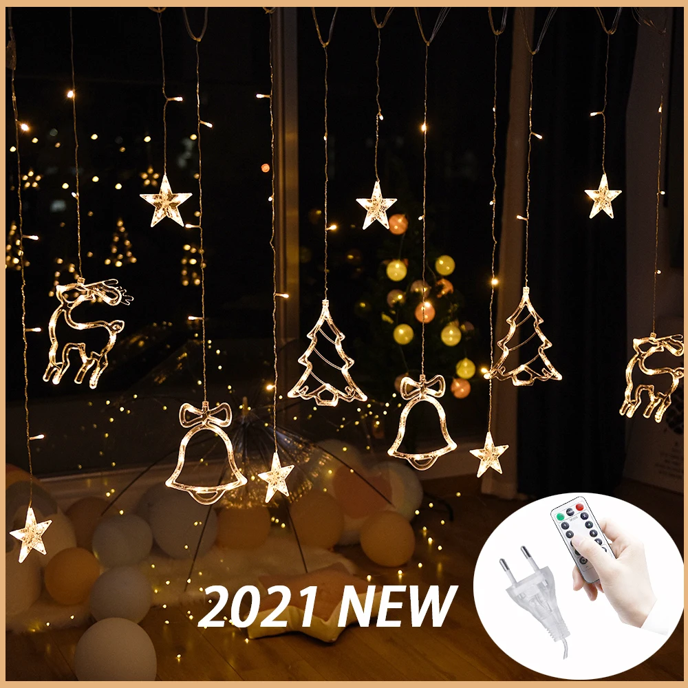 3.5M LED Star Deer Tree Bell 220V 110V Christmas Garland Fairy Curtain String Lights For Home New Year Wedding Party Decoration
3.5M LED Star Deer Tree Bell 220V 110V Christmas Garland Fairy Curtain String Lights For Home New Year Wedding Party Decoration