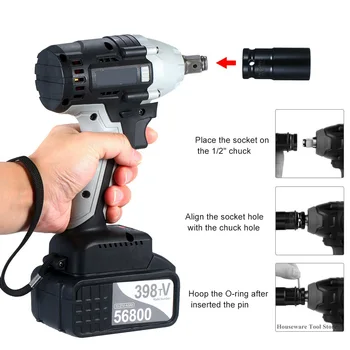 Power Tool 30000mah Electric Impact Wrench Corded 1/2-Inch , 680N.m Max Torque, 3800rpm speed, Two-Direction Rocker Switch
Power Tool 30000mah Electric Impact Wrench Corded 1/2-Inch , 680N.m Max Torque, 3800rpm speed, Two-Direction Rocker Switch