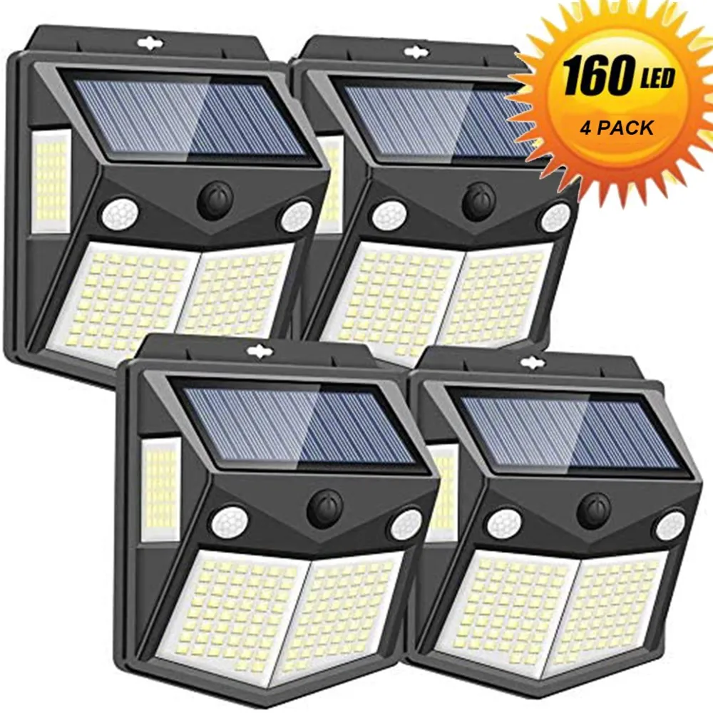 Solar Lights Outdoor 160 LED 2 sensors 300 Lighting Angle Solar Motion Sensor Light Wireless IP65 Waterproof Security Wall Lamp
Solar Lights Outdoor 160 LED 2 sensors 300 Lighting Angle Solar Motion Sensor Light Wireless IP65 Waterproof Security Wall Lamp