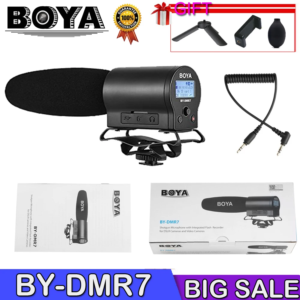 BOYA BY-DMR7 Condenser Microphone ON Camera 3.5mm LCD Audio Cable Recording Studio Voice Professional MIC for DSLR Cameras
BOYA BY-DMR7 Condenser Microphone ON Camera 3.5mm LCD Audio Cable Recording Studio Voice Professional MIC for DSLR Cameras