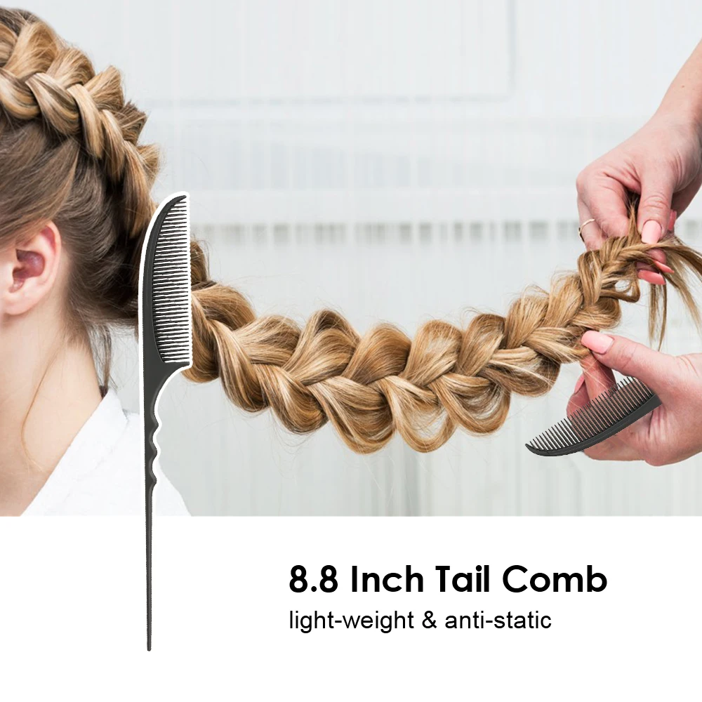Professional 8.8 Inch Tail Comb Anti-static Teasing Comb Hair Section Comb for All Hair Types Salon Hairbrush
Professional 8.8 Inch Tail Comb Anti-static Teasing Comb Hair Section Comb for All Hair Types Salon Hairbrush