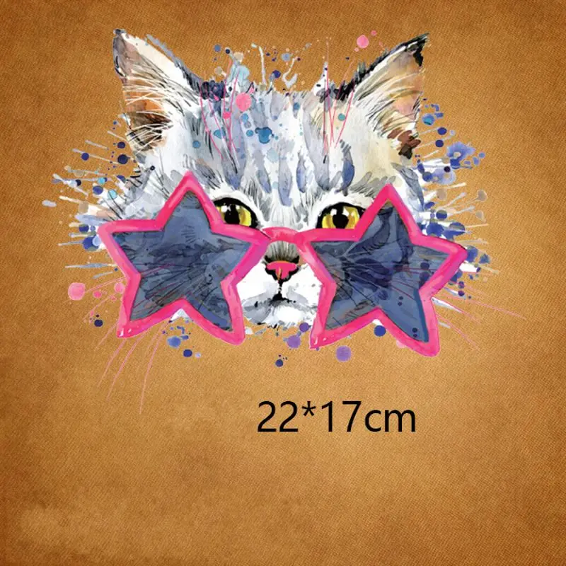 22x17cm Glasses Cute Cat Iron On Patches DIY Accessory Heat Transfer Washable Thermal Stickers For Clothes Hoodies Jeans
22x17cm Glasses Cute Cat Iron On Patches DIY Accessory Heat Transfer Washable Thermal Stickers For Clothes Hoodies Jeans