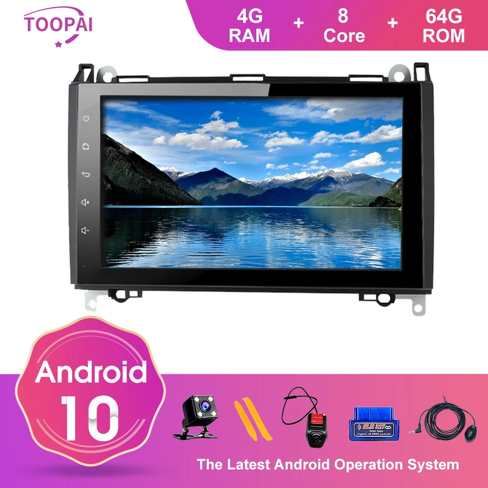Мультимедийный плеер TOOPAI Android 10 для Mercedes Benz Sprinter Viano Vito A/B/V Class B200 W169 A150 2004-2012 GPS