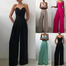 Straight Style Solid Color Ladies Deep V Neck Backless Sling Jumpsuit Minimalist Sling Jumpsuit Sleeveless Casual Wear
Straight Style Solid Color Ladies Deep V Neck Backless Sling Jumpsuit Minimalist Sling Jumpsuit Sleeveless Casual Wear