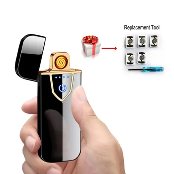 New USB Cigarette Lighters Ultra-thin Vape Touch Electronic Lighter for Men Gifts Included Mouthpieces for Smoking Accessories
New USB Cigarette Lighters Ultra-thin Vape Touch Electronic Lighter for Men Gifts Included Mouthpieces for Smoking Accessories