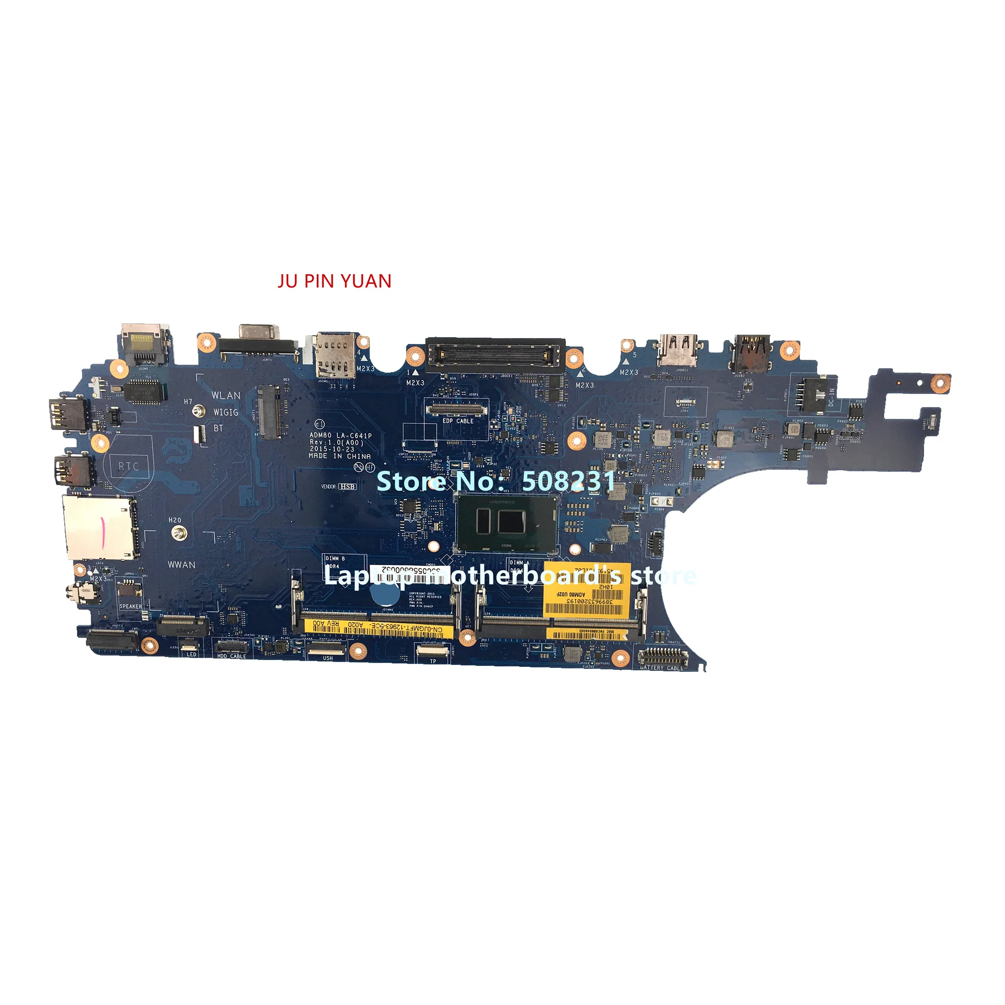 For Dell Latitude E5570 5570 Laptop Motherboard CN-0JGMFT 0JGMFT JGMFT ADM80 LA-C641P With I5-6200U CPU DDR4 100% Full Tested
For Dell Latitude E5570 5570 Laptop Motherboard CN-0JGMFT 0JGMFT JGMFT ADM80 LA-C641P With I5-6200U CPU DDR4 100% Full Tested