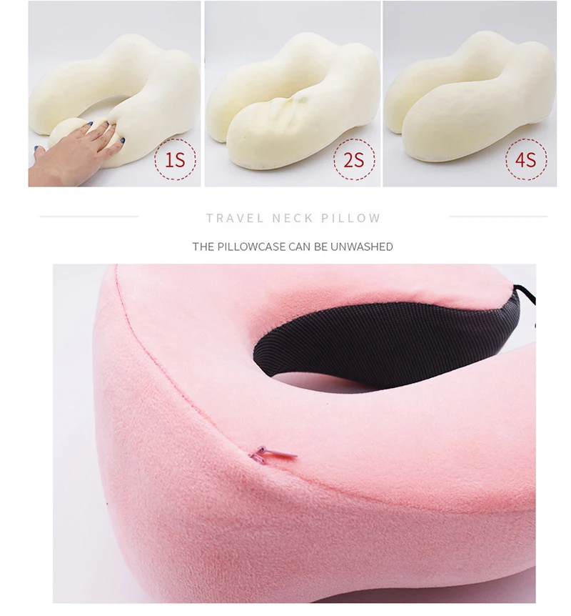 Shop Generic UShape Travel Pillow Pure Memory Foam Neck Pillow for