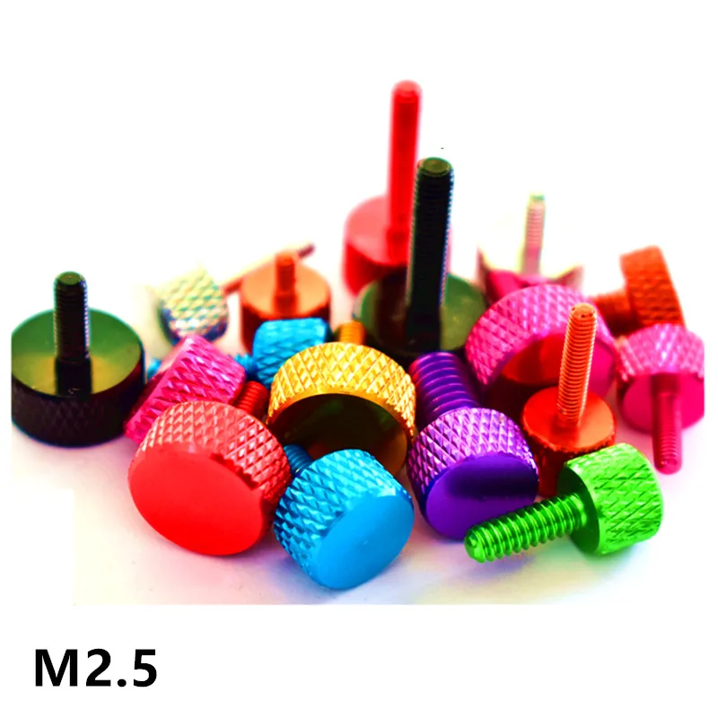 M2.5 Colourful Aluminum Alloy Computer Case Power Screws DIY Hand Screw Knurling Thumb Screw For Remote Control Aircraft
M2.5 Colourful Aluminum Alloy Computer Case Power Screws DIY Hand Screw Knurling Thumb Screw For Remote Control Aircraft