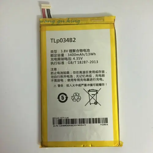 100% Оригинальный аккумулятор 3400 мАч TLP034B2 B1 для Alcatel One Touch Pop S9 8020D Hero N3 OT-7050Y a995l TCL Y910 /