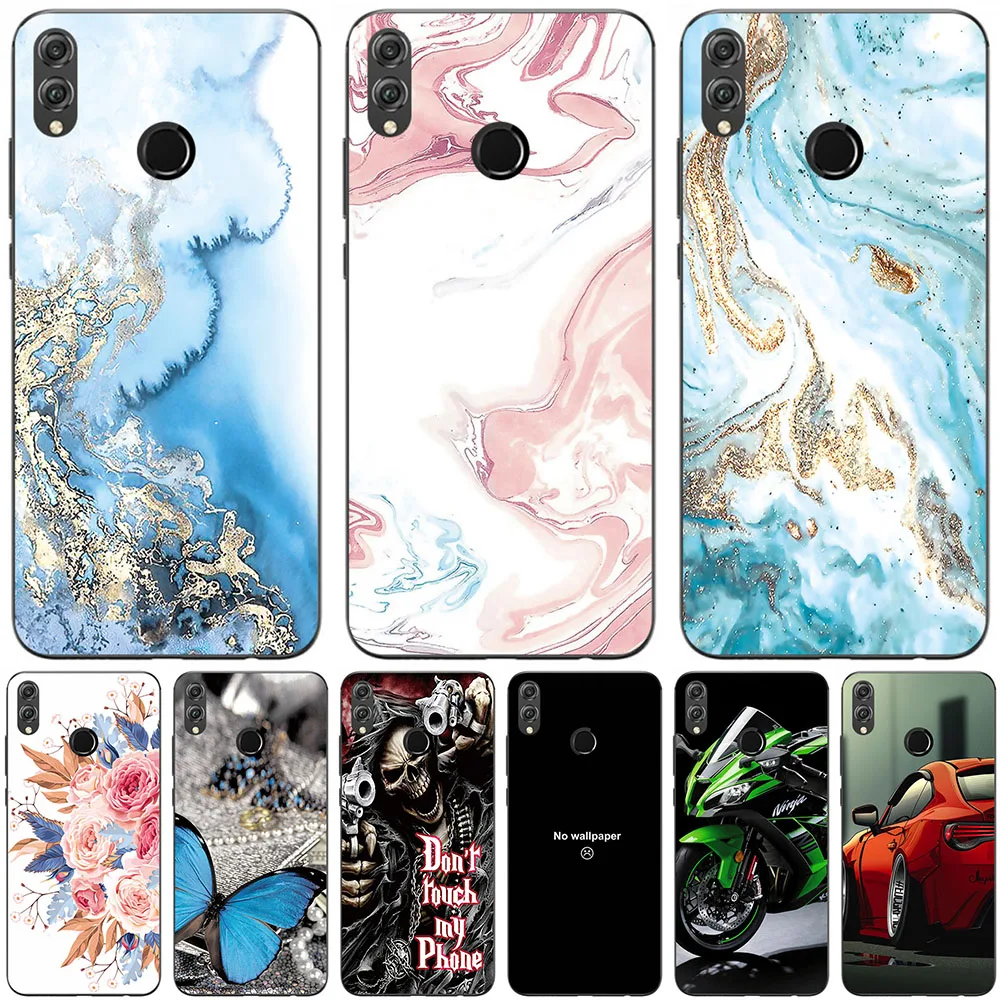 Чехлы и сумки для телефонов Huawei Y9 2018 Prime 2019 Y635 чехол Модный мраморный струйной