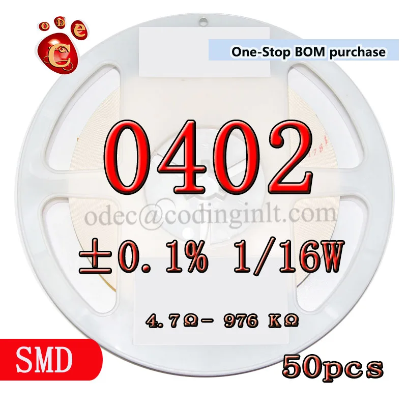 

SMD 0402 5.23Ω ±0.1% 1/16W 25PPM High precision film resistors 50PCS/LOT