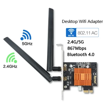 Wireless Dual Band 1200Mbps PCI-E Wifi Adapter 802.11ac Bluetooth 4.0 2.4G/5GHz with Wi-fi Network Card Antenna for Desktop
Wireless Dual Band 1200Mbps PCI-E Wifi Adapter 802.11ac Bluetooth 4.0 2.4G/5GHz with Wi-fi Network Card Antenna for Desktop