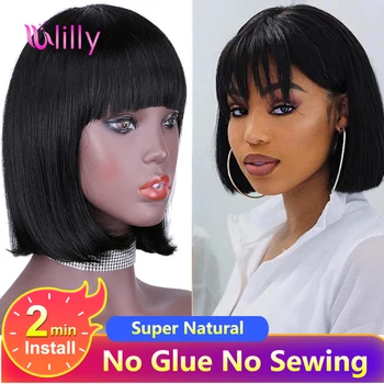 Short Bob Wigs Straight Full Machine Made Bob Wigs With Bang Brazilian Human Hair Wigs For Women Remy Hair Cheap Human Hair Wigs
Short Bob Wigs Straight Full Machine Made Bob Wigs With Bang Brazilian Human Hair Wigs For Women Remy Hair Cheap Human Hair Wigs