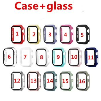 Full cover for Apple Watch series 5 4 3 2 matte Plastic bumper hard frame case with glass film for iWatch screen protector
Full cover for Apple Watch series 5 4 3 2 matte Plastic bumper hard frame case with glass film for iWatch screen protector