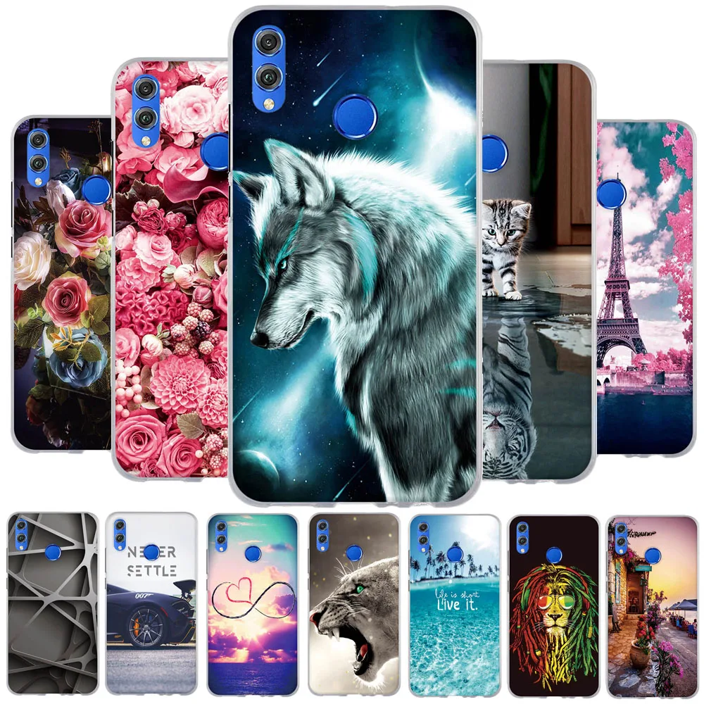 Чехол для Huawei Honor 8X силиконовый чехол View 10 Lite задняя крышка с мультяшным рисунком