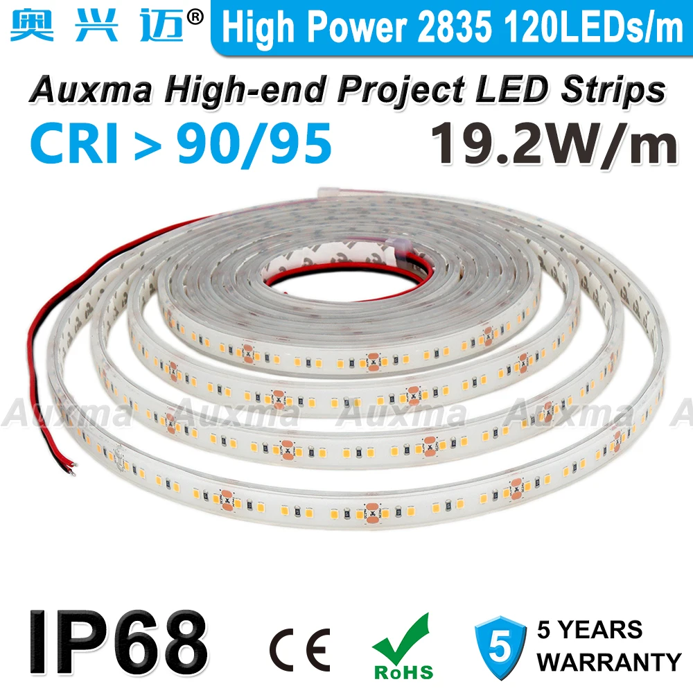High Power 2835 LED Strip,120LEDs/m,CRI95/90,IP68,19.2W/m,DC12V/DC24V,Silicone waterproof,Suitable for outdoor, underwater
High Power 2835 LED Strip,120LEDs/m,CRI95/90,IP68,19.2W/m,DC12V/DC24V,Silicone waterproof,Suitable for outdoor, underwater