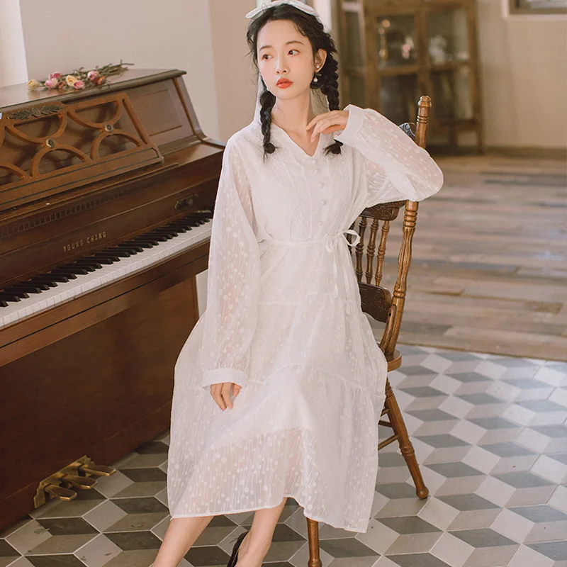 2020 Spring And Summer New Style Japanese-style Mori Girl Platycodon Grandiflorum Skirt Solid Color Polka Dot Retro Dress WOMEN'
2020 Spring And Summer New Style Japanese-style Mori Girl Platycodon Grandiflorum Skirt Solid Color Polka Dot Retro Dress WOMEN'