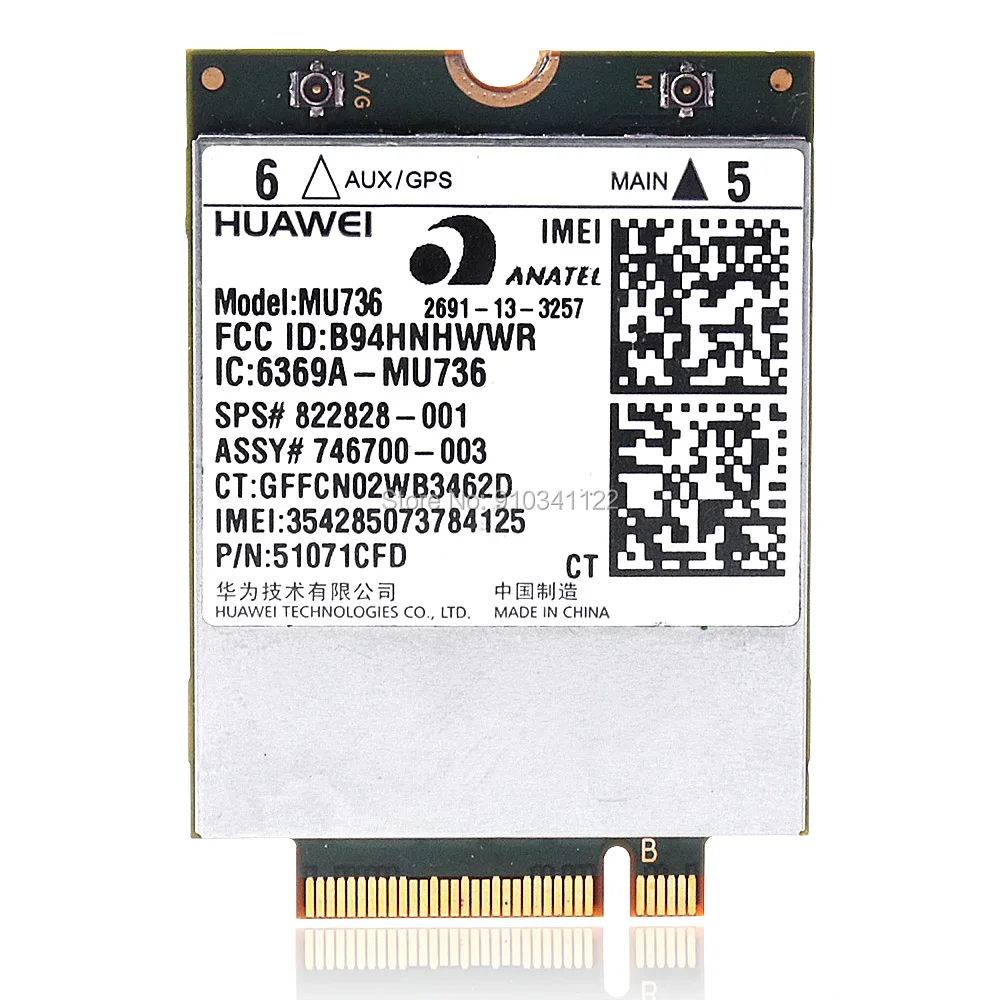 Hua.wei MU736 3G WWAN Card Module 723985-001 748599-001 For HP ProBook 430 440 640 645 650 655 G1 ZBook 17 EliteBook 850, 820 G1
Hua.wei MU736 3G WWAN Card Module 723985-001 748599-001 For HP ProBook 430 440 640 645 650 655 G1 ZBook 17 EliteBook 850, 820 G1