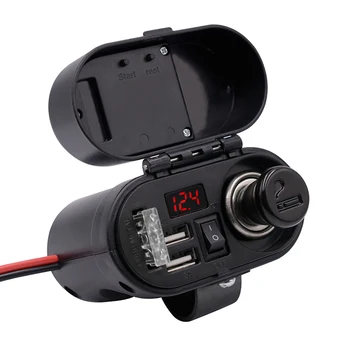 2 in 1 car USB Charger Quick Charge Mobile Phone Charger Motorcycle Cigarette Lighter with Voltmeter Time Display for iPhone
2 in 1 car USB Charger Quick Charge Mobile Phone Charger Motorcycle Cigarette Lighter with Voltmeter Time Display for iPhone
