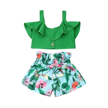1-6Y Boho Summer Kids Baby Girls Outfits Clothes Ruffle Strappy Crop Tops Vest+Floral Bow Wide Leg Shorts 2Pcs Child Girl Sets
1-6Y Boho Summer Kids Baby Girls Outfits Clothes Ruffle Strappy Crop Tops Vest+Floral Bow Wide Leg Shorts 2Pcs Child Girl Sets