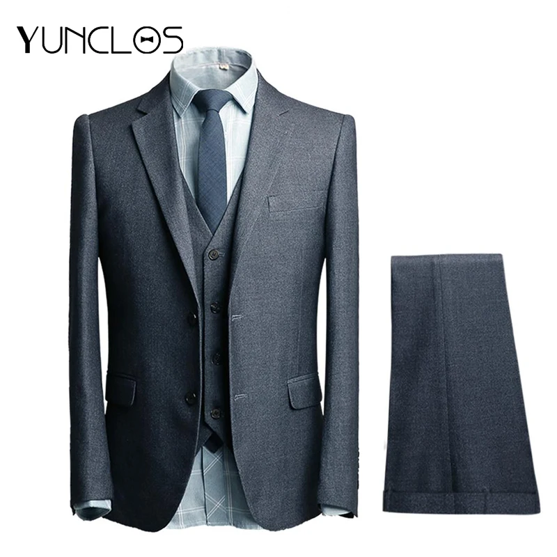 Yunclos Men's Suits 3 pcs (Jacket+Vest+Pant) Solid Color Two button Casual Suit Asian Size Formal Business Suit Set Masculine
Yunclos Men's Suits 3 pcs (Jacket+Vest+Pant) Solid Color Two button Casual Suit Asian Size Formal Business Suit Set Masculine