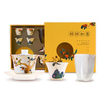 Jingdezhen Ceramic New Country Tide Series Tea Set Cover Bowl Teacup Fair Cup Set White Porcelain Kung Fu Teaware Gift Box
Jingdezhen Ceramic New Country Tide Series Tea Set Cover Bowl Teacup Fair Cup Set White Porcelain Kung Fu Teaware Gift Box