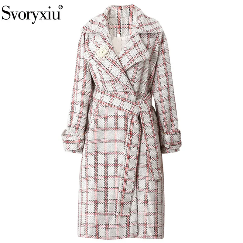 Svoryxiu Designer High End Winter Wool Blended Plaid Overcoat Outwear Women's Long Sleeve Beading Lace up luxury Long Coat
Svoryxiu Designer High End Winter Wool Blended Plaid Overcoat Outwear Women's Long Sleeve Beading Lace up luxury Long Coat