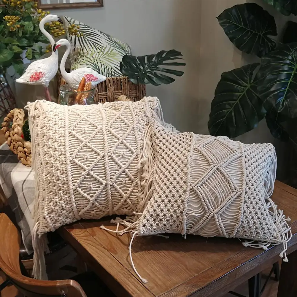 Macrame Hand-woven Pillowcase Sofa Car Cushion Cover Cotton Thread Linen Pillow Cover Geometry Bohemian Home Decoration
Macrame Hand-woven Pillowcase Sofa Car Cushion Cover Cotton Thread Linen Pillow Cover Geometry Bohemian Home Decoration