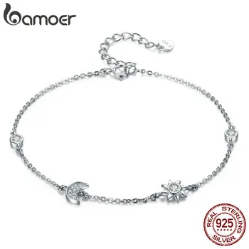 BAMOER Genuine 100% 925 Sterling Silver Lobster Clasp Star And Moon Clear CZ Bracelet & Bangles for Women Silver Jewelry SCB081
BAMOER Genuine 100% 925 Sterling Silver Lobster Clasp Star And Moon Clear CZ Bracelet & Bangles for Women Silver Jewelry SCB081