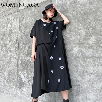 Loose Women Black Dot Printed Pleated Big Size Dress Round Neck Short Sleeve Loose Fit Fashion Spring Summer 2020 STWJ
Loose Women Black Dot Printed Pleated Big Size Dress Round Neck Short Sleeve Loose Fit Fashion Spring Summer 2020 STWJ