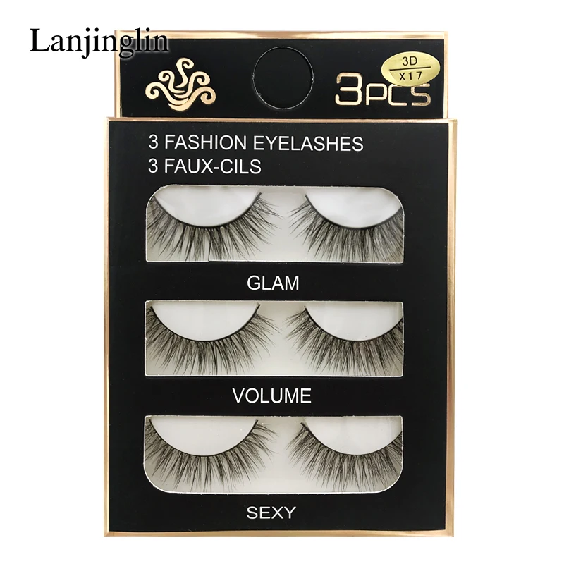 Faux Cils 3 Pairs False Eyelashes Soft Natural Long Wispy Fluffy 3D Mink Lashes Handmade Makeup Tool Extension Fake Eye Lashes 29 H62946da17c994b67ba3c343656b395ddZ