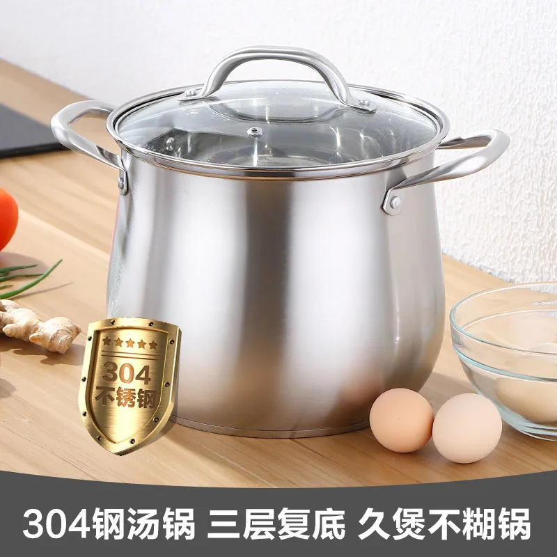 Household 304 Stainless Steel Soup Pot, Extra-high with Double Bottom and Thick Stew Pot Cookware Kitchen Pots Hot Pot
Household 304 Stainless Steel Soup Pot, Extra-high with Double Bottom and Thick Stew Pot Cookware Kitchen Pots Hot Pot