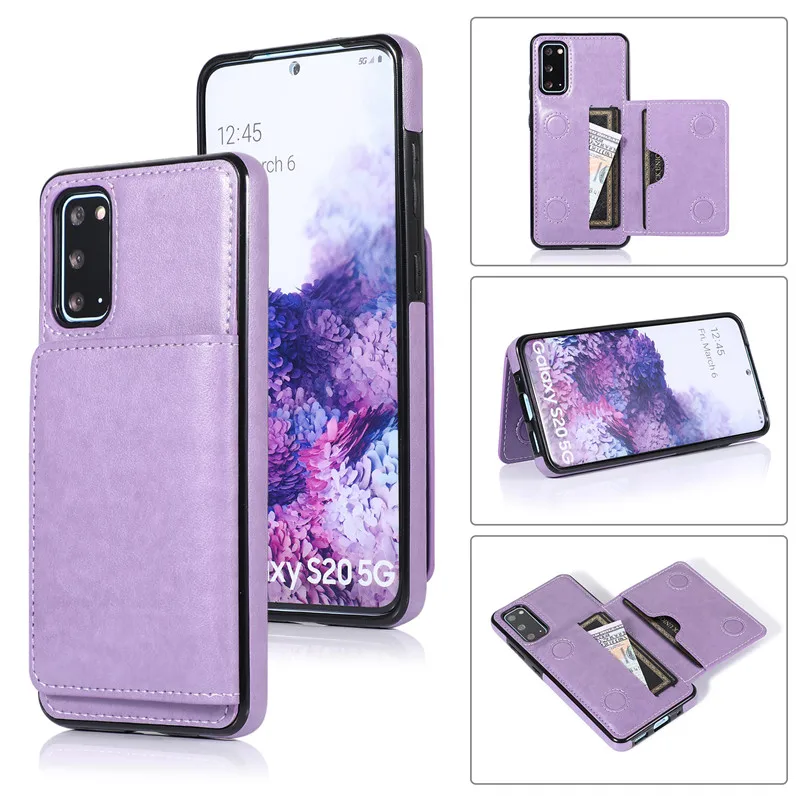 Противоударная задняя крышка для Samsung Galaxy S20 S10 S9 S8 Plus Ultra S10E кожаный чехол бумажник