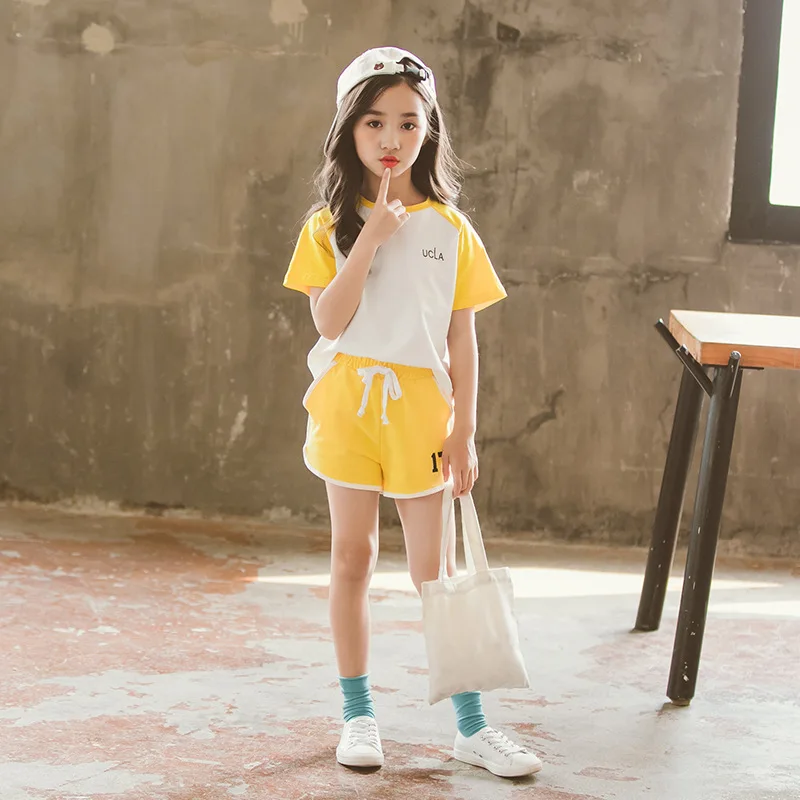 Girls' Short-sleeved Suit 2019 Summer New Style Korean-style Big Boy Two-Piece Set Children Sports Casual GIRL'S Clothes
Girls' Short-sleeved Suit 2019 Summer New Style Korean-style Big Boy Two-Piece Set Children Sports Casual GIRL'S Clothes