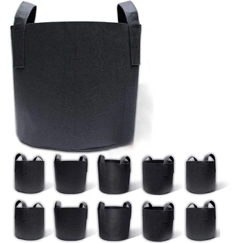 10-Pack 7 Gallon Grow Bags, Aeration Fabric Pots with Handles Felt Planting Bag Breeding Project Green Flower and Flower Flower
10-Pack 7 Gallon Grow Bags, Aeration Fabric Pots with Handles Felt Planting Bag Breeding Project Green Flower and Flower Flower