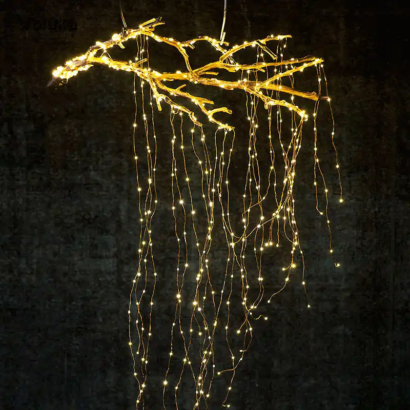 Led Lantern Waterfall Lamp String Light Copper Flashing Starry Light Room Decoration Hanging Lamp Cd50 W05 Aliexpress