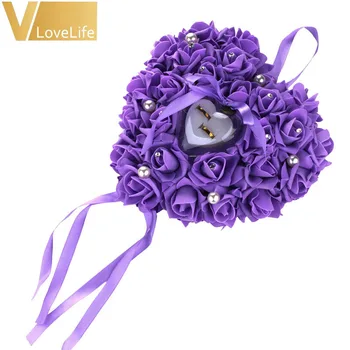 Romantic Rose Flowers Wedding Favors Heart Shaped Ring Box Pillow Cushion Decorations Faver New Top Quality 6 colors 
Romantic Rose Flowers Wedding Favors Heart Shaped Ring Box Pillow Cushion Decorations Faver New Top Quality 6 colors