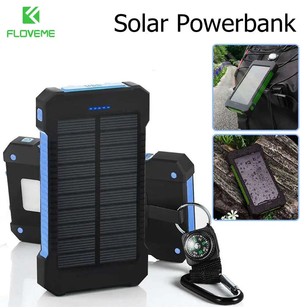 Portable Solar Waterproof Power Bank LED Light 2 USB External Battery Pack Portable Charger For Phone 8000mAh Powerbank Outdoors
Portable Solar Waterproof Power Bank LED Light 2 USB External Battery Pack Portable Charger For Phone 8000mAh Powerbank Outdoors
